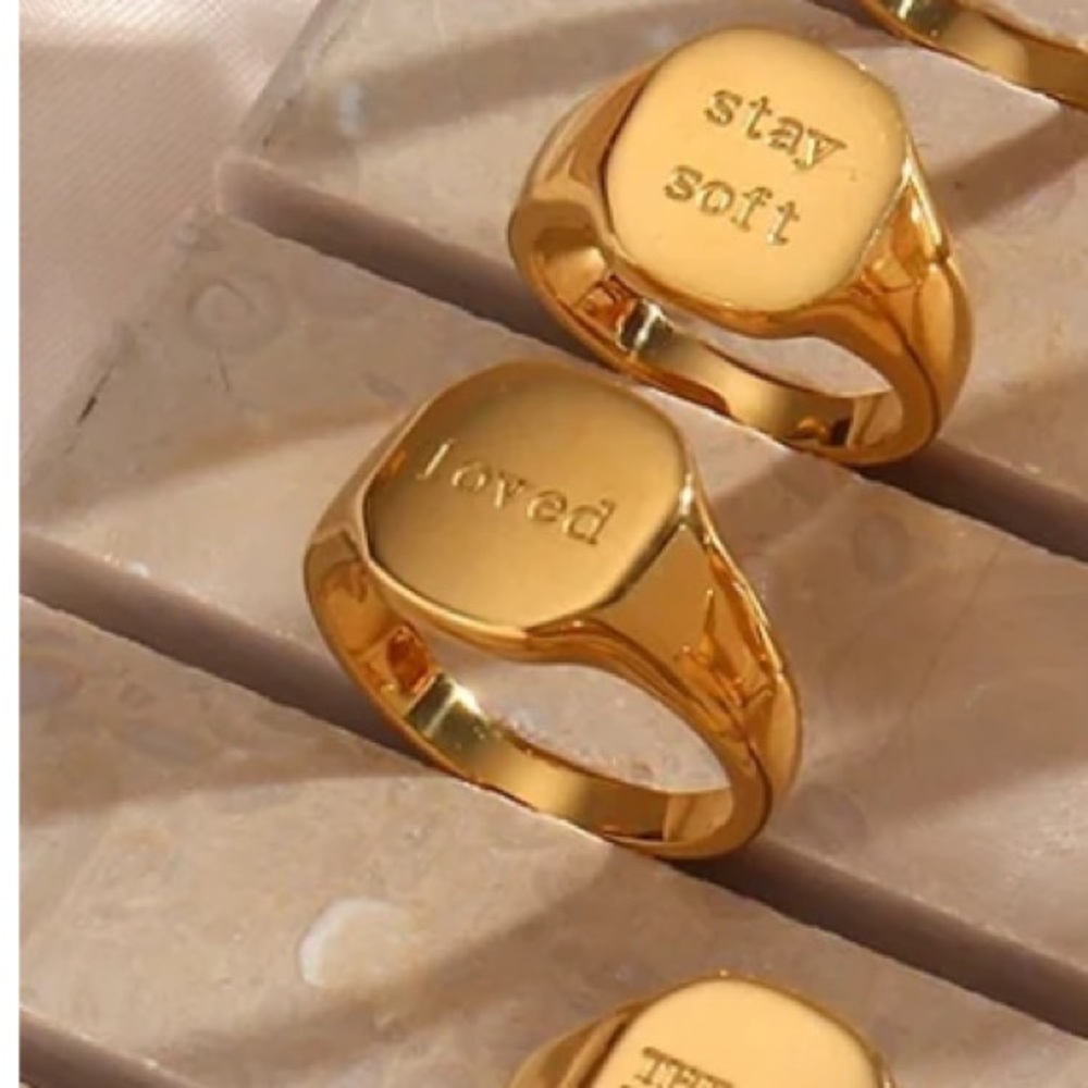 NEW! LOVED ENGRAVED GOLD RING - Picture 2 of 6